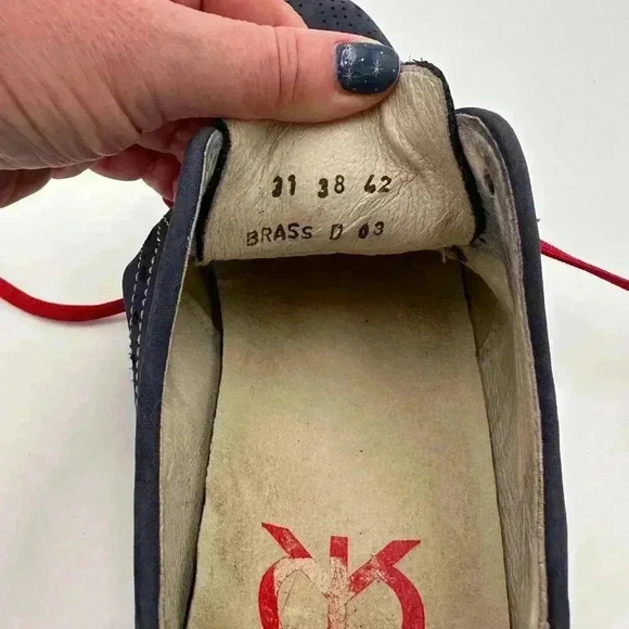 Custom Made Blue Suede Wingtip Men’s Shoes with Red Soles & Laces | Size 9 - Picture 10 of 10